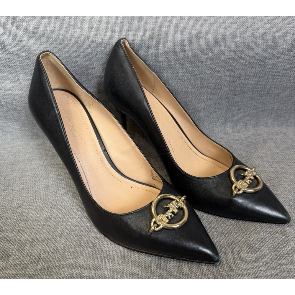 Coach Audrey 90 Leather Pumps Heels size 7 Black